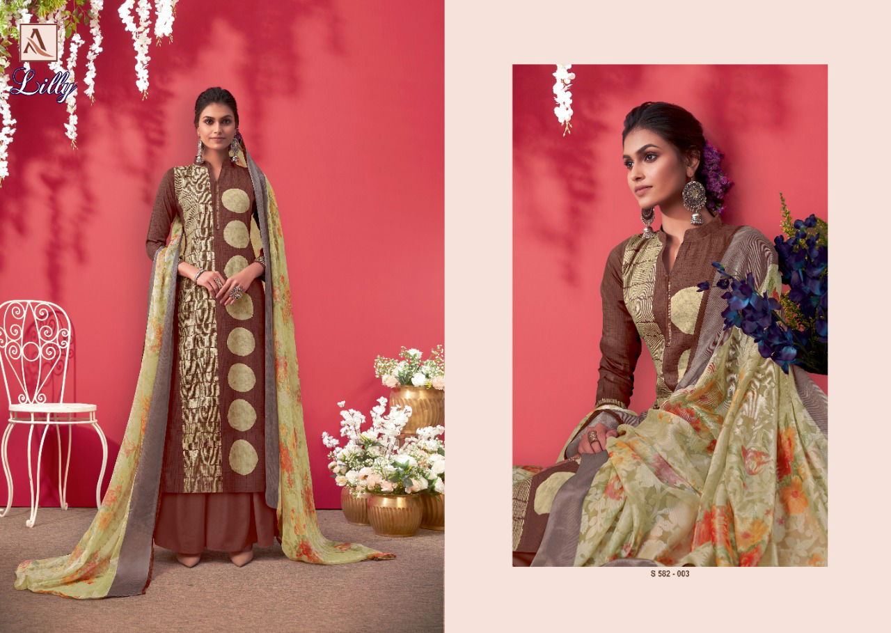 Alok Lilly Ethnic Wear Latest Fancy Designer  Pure Cotton Dress Material